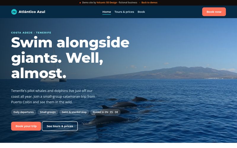 Atlántico Azul Tours demo website preview